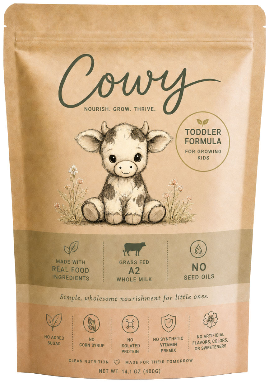 COWY milk pouch on kitchen counter